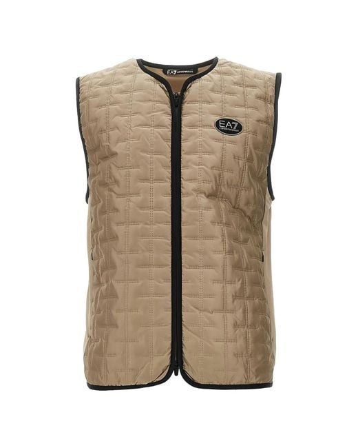 EA7 Natural Ventus7 Technical Fabric Golf Pro Vest for men