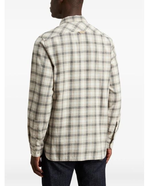 Woolrich White Check-Pattern Pocket Shirt for men
