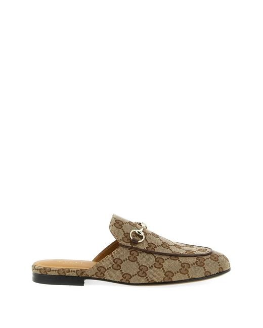 Gucci Natural Princetown Horsebit Mules