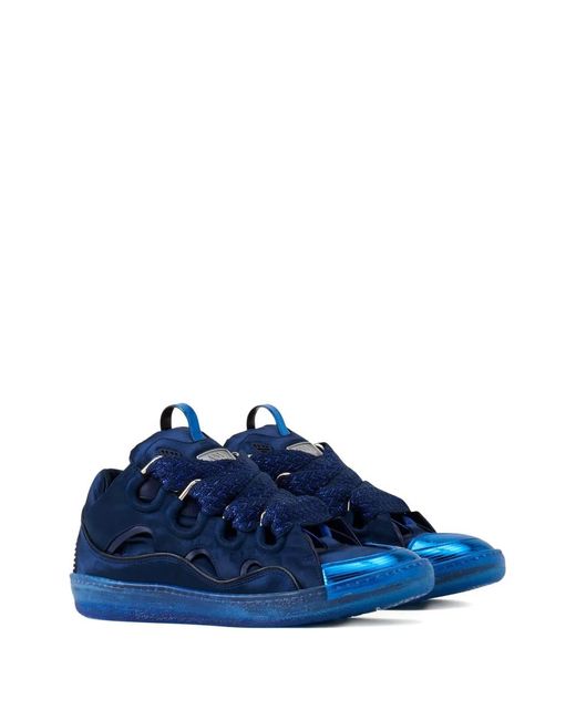 Lanvin Blue Metallic-Toe Sneakers for men