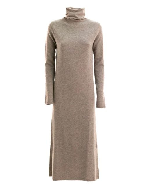 Lisa Yang Natural Midikleid Mit Rollkragen