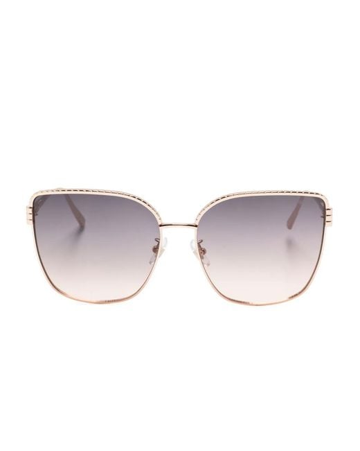 Chopard Pink Square-Frame Gradient-Lenses Sunglasses