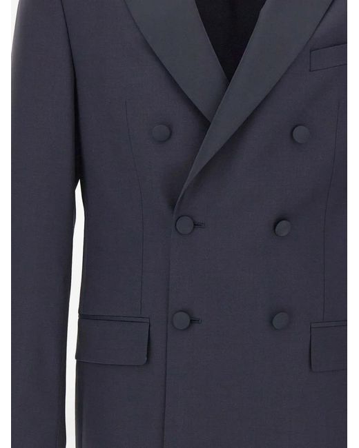 DIGEL Blue Ragg Double-Breasted Blazer for men