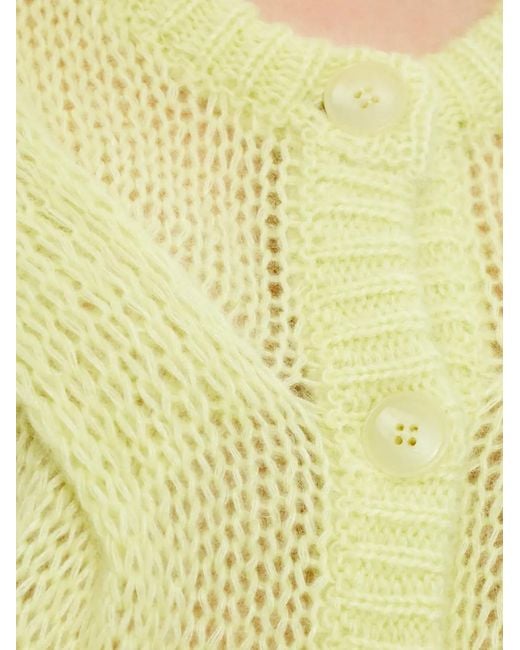 Gestuz Yellow Cardigan À Boutonnière