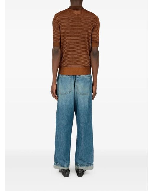 Maison Margiela Brown Striped Polo Shirt for men