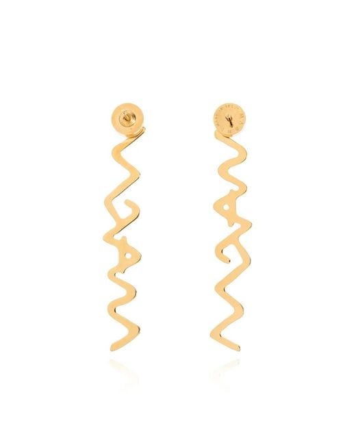 Marni Metallic Logo Drop Earrings