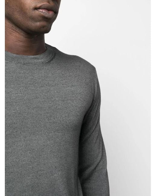 Aspesi Gray Melange-Effect Wool Sweater for men