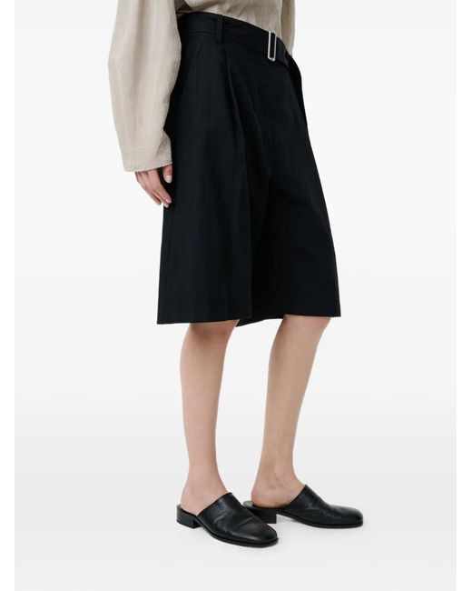 Studio Nicholson Black Creon Belted Pleated Shorts