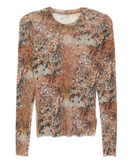 JNBY プリント ロングtシャツ Brown