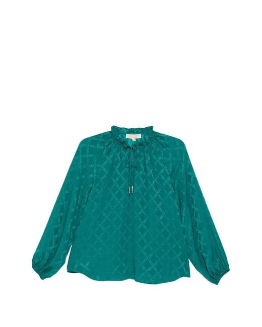 Michael Kors Green Monogram Blouse