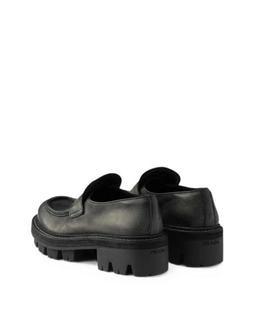 Prada Black Leather Loafers