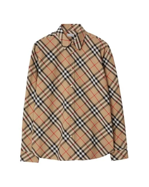 Burberry Natural Relaxed-Fit Check Cotton Poplin Shirt for men