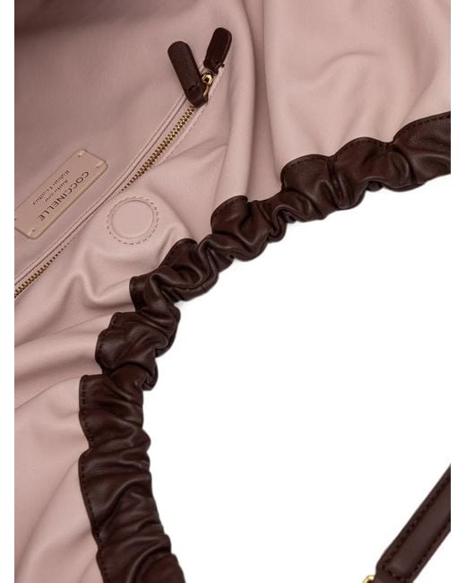 Coccinelle Brown Smash Embossed-Logo Chain-Link Tote Bag