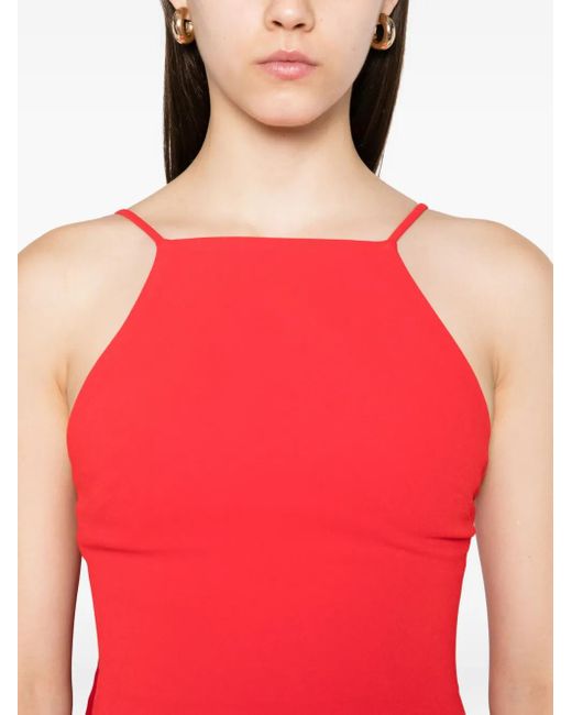 Solace London Red Ulla Halterneck Train Dress