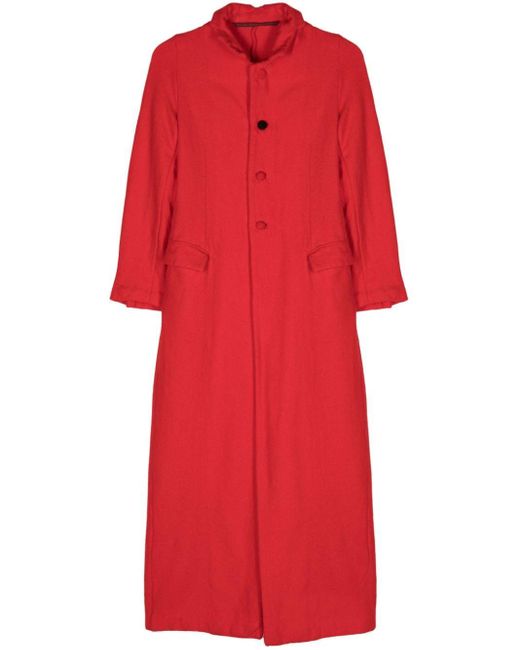 Daniela Gregis Red Single-breasted Wool Coat