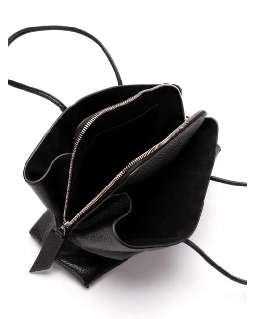 The Attico Black Leather Handle Tote Bag 'La Passeggiata Medium'
