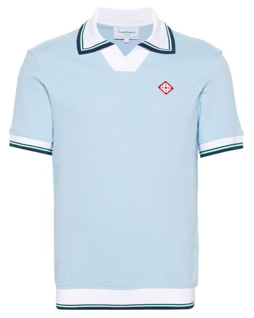 Casablancabrand Pikee-Poloshirt mit Logo-Patch in Blue für Herren