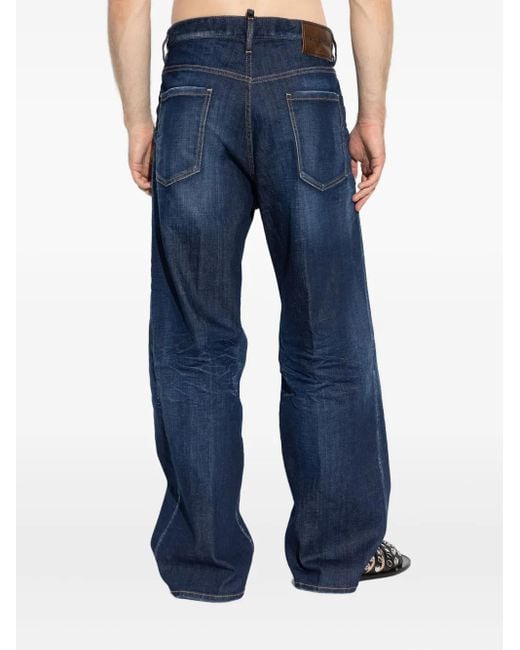 DSquared² Blue Wide-Leg Jeans for men