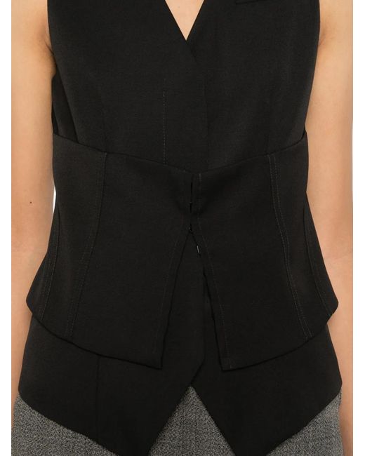 McQueen Black Tie Waist Vest