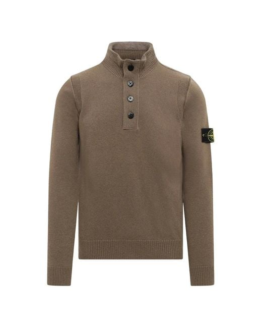 Stone Island Brown Long-Sleves Sweater for men