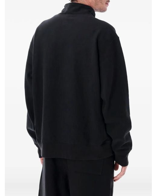 Champion Blue Quarter-Zip Logo-Patch Sweater for men