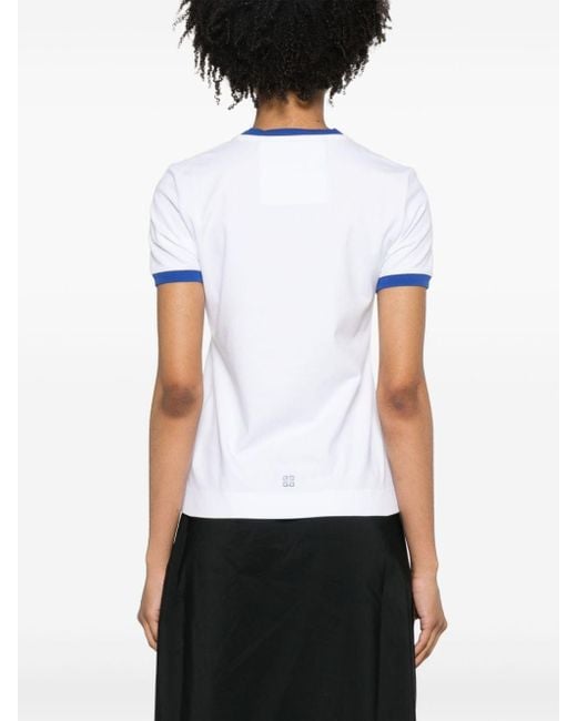 Givenchy White Logo-print Cotton-blend T-shirt