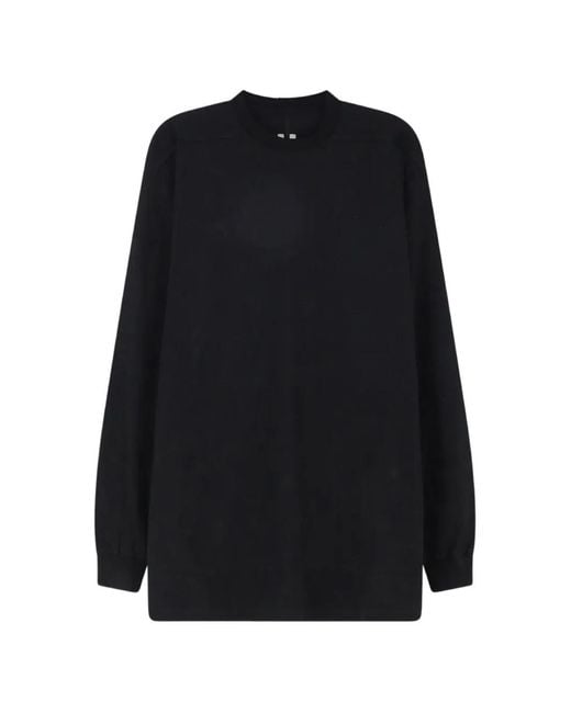 Rick Owens Black Long-Sleeve Cotton T-Shirt for men