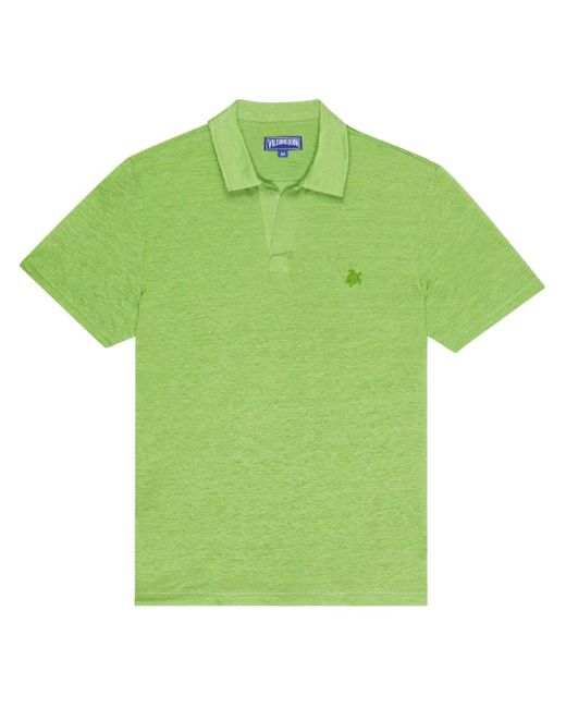 メンズ Vilebrequin リネン ポロシャツ Green