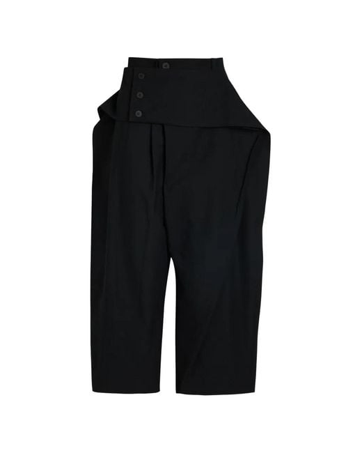 Issey Miyake Black Grainy Cropped Trousers