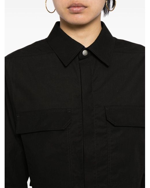 Chemise en coton à coupe crop Rick Owens en coloris Black