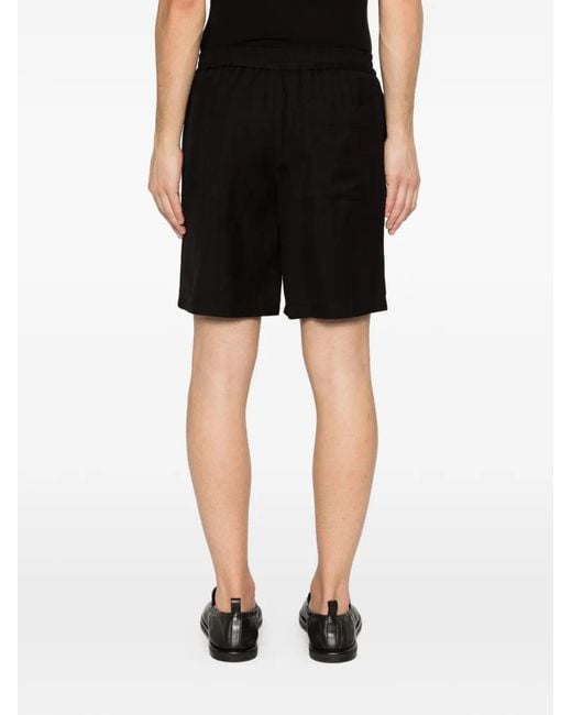 AMI Black Elasticated Shorts for men