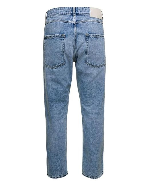 ICON DENIM Blue Logo-Patch Jeans for men
