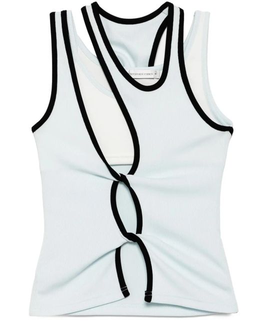 Christopher Esber White Ringer Tank Top