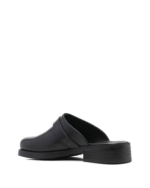 Our Legacy Black Camion Leather Mules for men