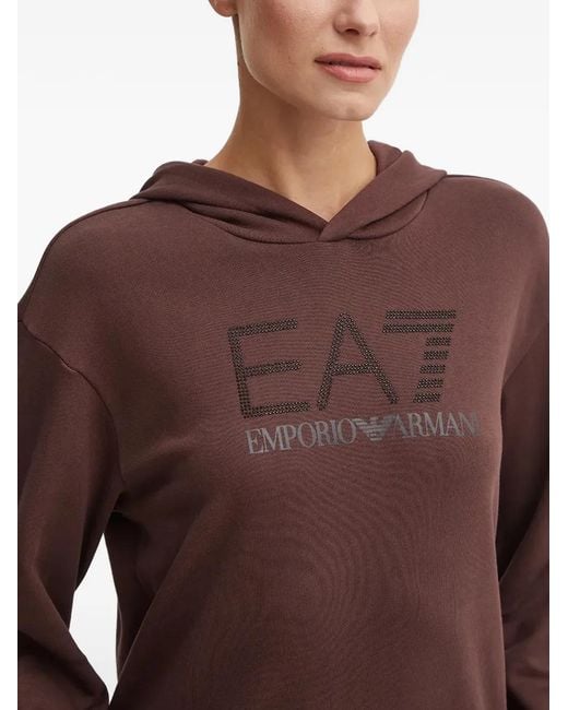 EA7 Brown Logo Hoodie