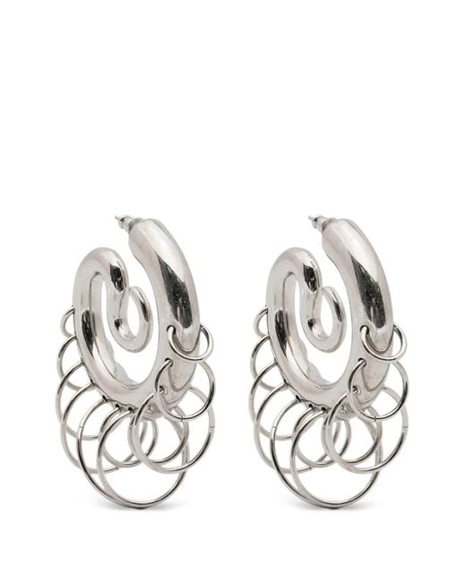 Panconesi White Medium Pierced-Serpent Hoop Earrings