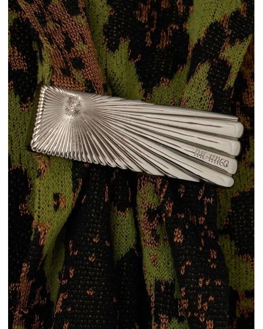 The Attico Mini-Jurk Met Halternek En Slangenprint in het Green