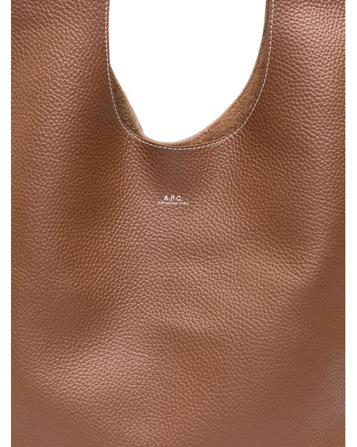 A.P.C. Brown Grained-Leather Shoulder Bag