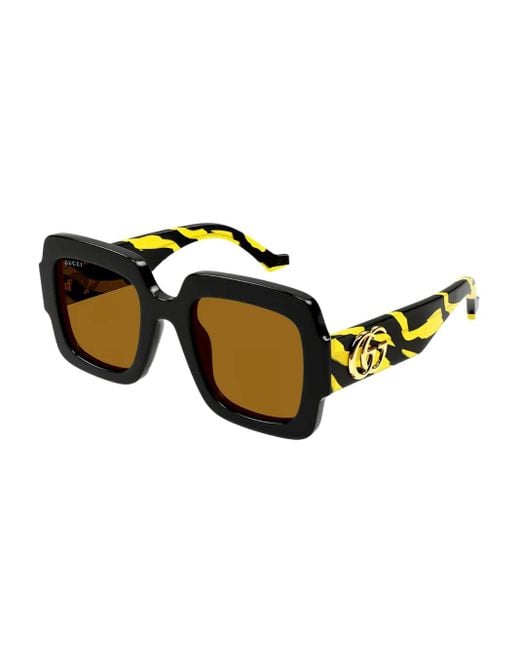 Gucci Black Square-Frame Sunglasses