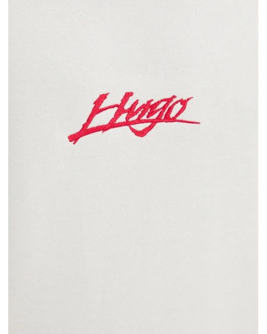 HUGO White Logo Hoodie for men