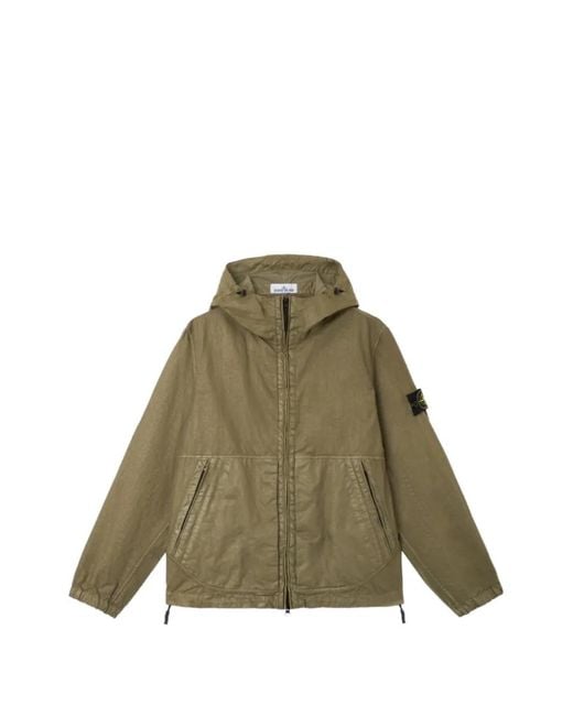 Stone Island Green 4100053 Organic-Look Nylon Panama-Tc Jacket for men