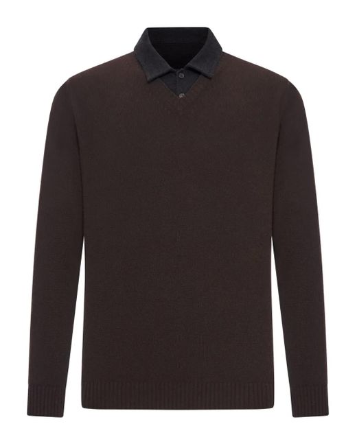 Roberto Collina Poloshirt aus Baumwoll-Piqué in Black für Herren