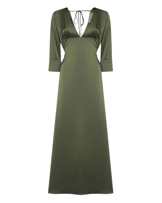 Blanca Vita Green Ausgestelltes Kleid Mit Schleifenkragen