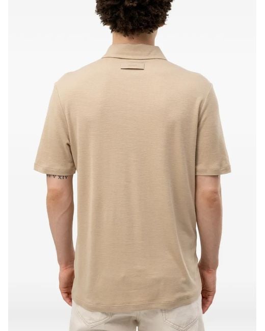 HUGO White Logo-Patch Polo Shirt for men