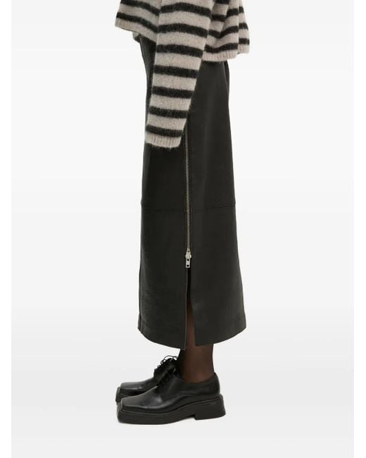 Day Birger et Mikkelsen Black Zip-Detail Midi Skirt