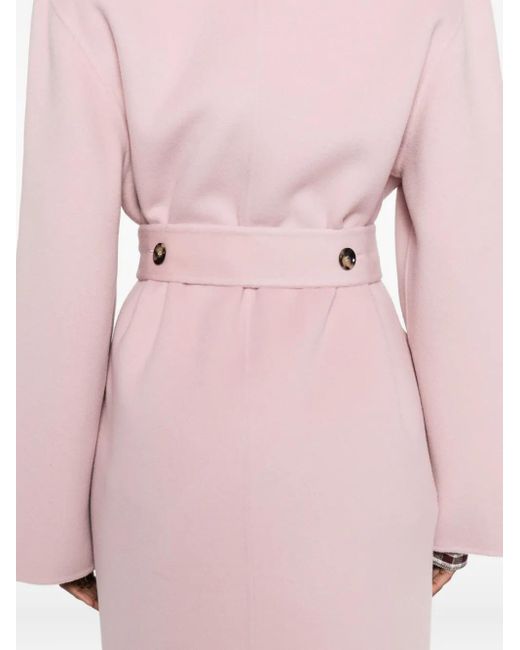 Abrigo con cinturón Alberta Ferretti de color Pink