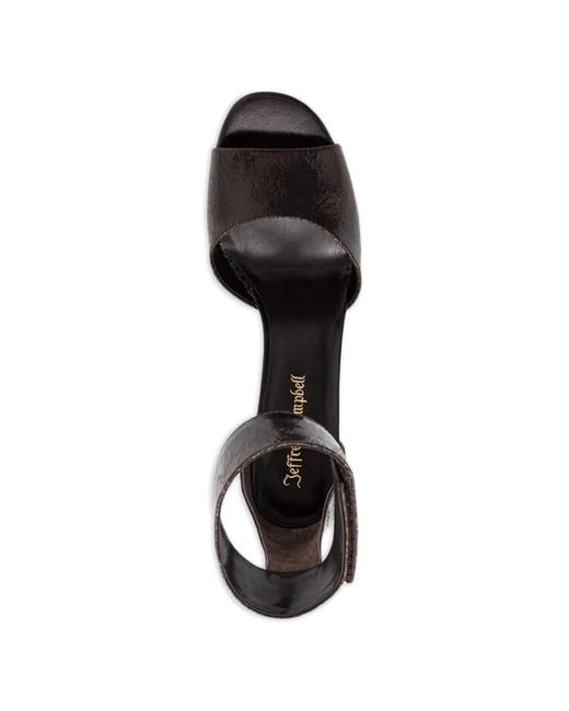 Jeffrey Campbell Black Leather Ankle-Strap Sandals