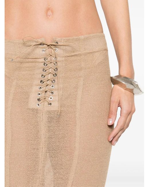 Ludovic de Saint Sernin Natural Mermaid Fishnet Maxi Skirt