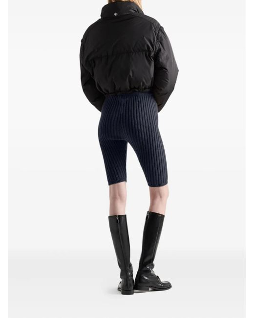 Prada Black Cropped Re-Nylon Down Jacket