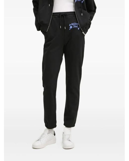 Moschino Black Logo-Print Track Pants